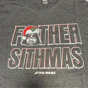 Star Wars Father Sithmas Christmas Tee‎ Gray Small short sleeve T-shirt